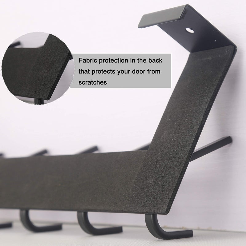 WEBI Over The Door Hook Door Hanger:Over The Door Towel Rack with 6 Coat Hooks for Hanging,Door Coat Hanger Towel Hanger Over Door Coat Rack for Towels,Clothes,Back of Bathroom,Black,2 Packs - Image 4